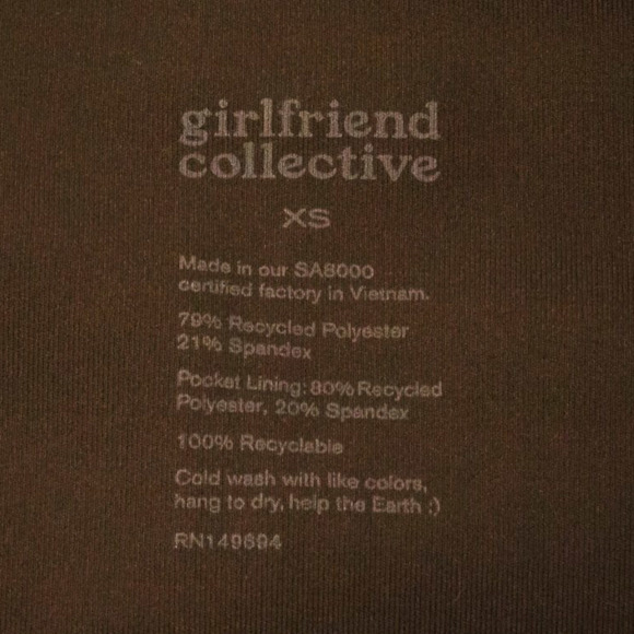 Girlfriend Collective Size XS Brown Earth High Waist Compression Active Leggings - Picture 3 of 6